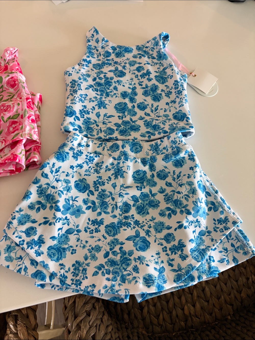 SweetHoney Blue Floral Tank & Skort Set